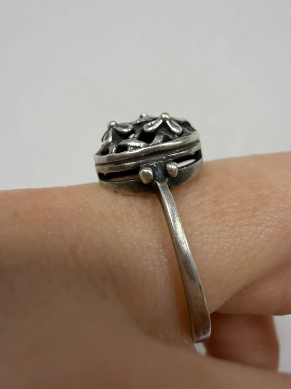 Vintage Soviet silver ring (875 silver), size R #12