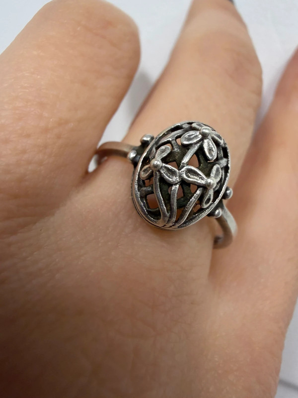 Vintage Soviet silver ring (875 silver), size R #12