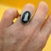 Vintage Unique Sterling Silver Wedgwood Black Jasperware Cameo Ring Size I 1/2#114