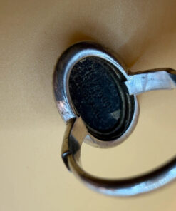 Vintage Unique Sterling Silver Wedgwood Black Jasperware Cameo Ring Size I 1/2