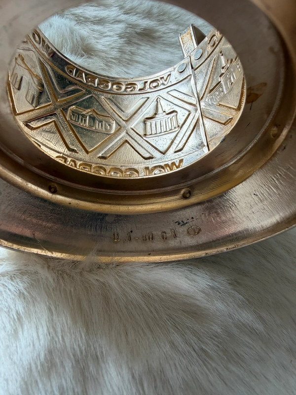 Soviet USSR Vintage Glass Tea Cup Holder “Volgograd”Podstakannik 1960-70s USSR