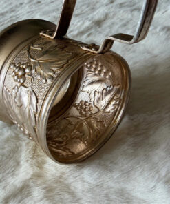 Soviet USSR vintage Glass Tea Cup Holder grape Podstakannik 1960-70s USSR