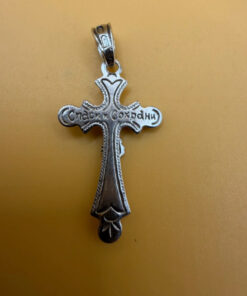 silver protective religious cross pendant #12