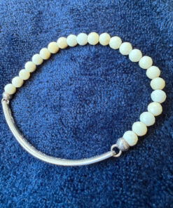 Thomas Sabo Sterling Silver Love Bridge Bracelet with faceted White Agate Beads