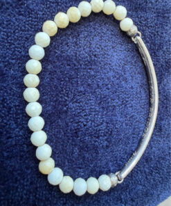 Thomas Sabo Sterling Silver Love Bridge Bracelet with faceted White Agate Beads