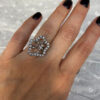 Sparkling flower Sterling silver ring Uk size L