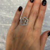 Sparkling flower Sterling silver ring Uk size L