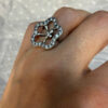 Sparkling flower Sterling silver ring Uk size L