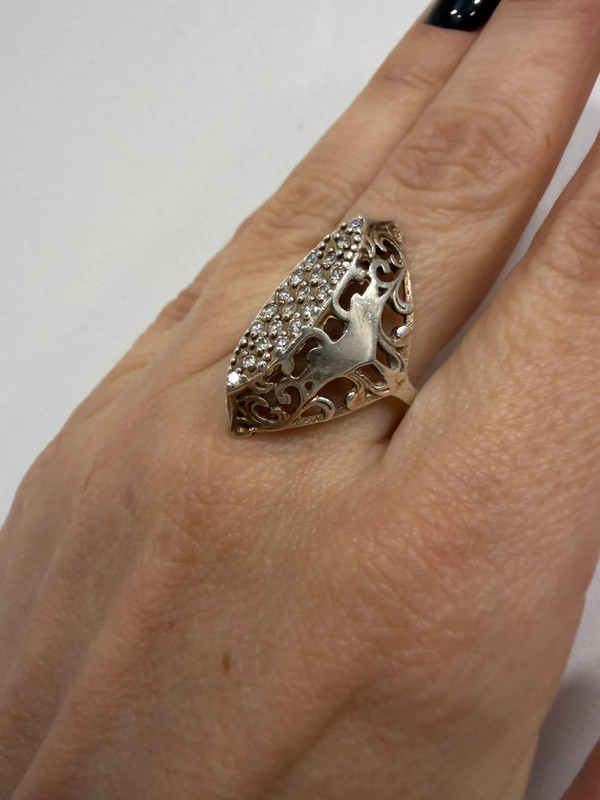 Vintage sterling silver 925 ring from the 1990s, Soviet Union era. Size U