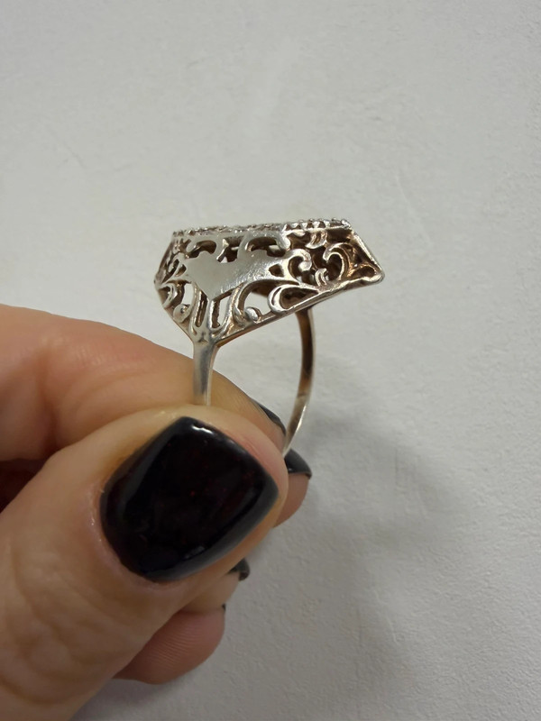 Vintage sterling silver 925 ring from the 1990s, Soviet Union era. Size U