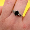 Silver ring with almandine garnet, size O