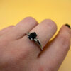 Silver ring with almandine garnet, size O