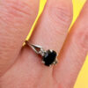 Silver ring with almandine garnet, size O