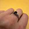 Silver ring with almandine garnet, size O