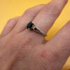 Silver ring with almandine garnet, size O