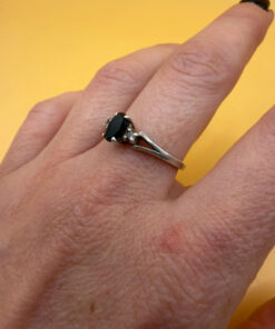 Silver ring with almandine garnet, size O