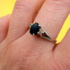 Silver ring with almandine garnet, size O