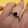 Silver ring with almandine garnet, size O