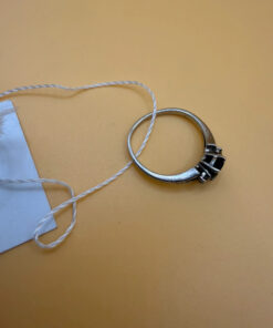 Silver ring with almandine garnet, size O