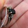 Silver ring with almandine garnet, size O