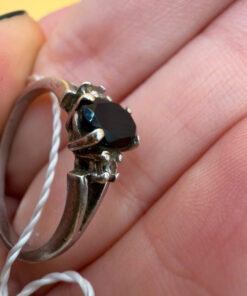 Silver ring with almandine garnet, size O