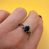 Silver ring with almandine garnet, size O