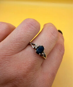 Silver ring with almandine garnet, size O