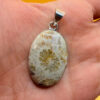 925 Silver Plated Fossil Coral Pendant #3