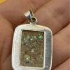 Sterling silver 925 pendant, resin with opal chips #149