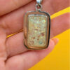 Sterling silver 925 pendant, resin with opal chips #149