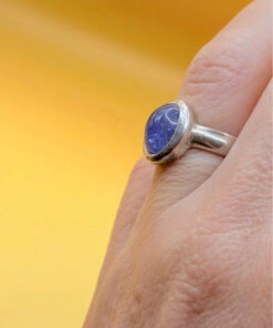 Natural amethyst vintage sterling silver ring, size K #147