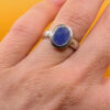 Natural amethyst vintage sterling silver ring, size K #147