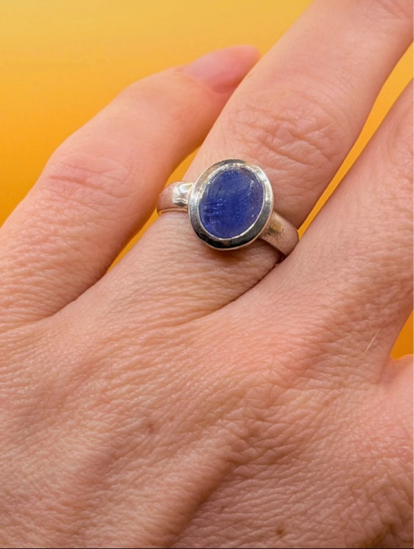 Natural amethyst vintage sterling silver ring, size K #147