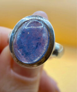 Natural amethyst vintage sterling silver ring, size K #147