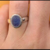 Natural amethyst vintage sterling silver ring, size K #147