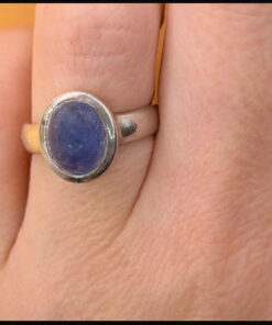 Natural amethyst vintage sterling silver ring, size K