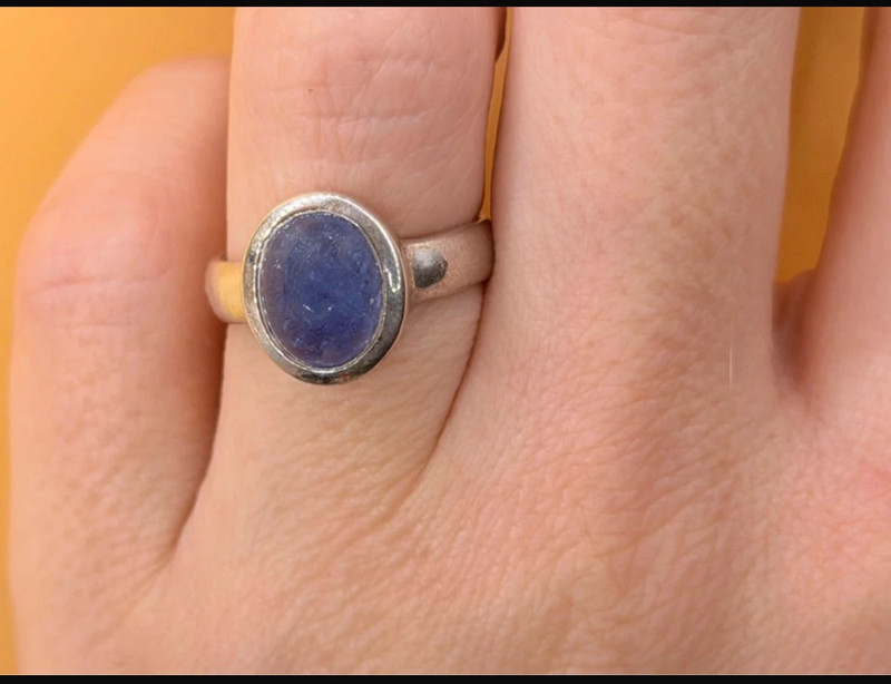 Natural amethyst vintage sterling silver ring, size K #147