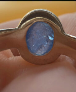 Natural amethyst vintage sterling silver ring, size K