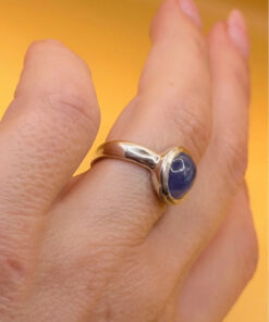 Natural amethyst vintage sterling silver ring, size K