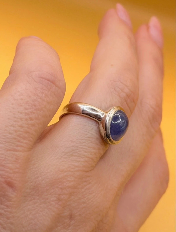 Natural amethyst vintage sterling silver ring, size K #147