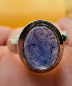 Natural amethyst vintage sterling silver ring, size K