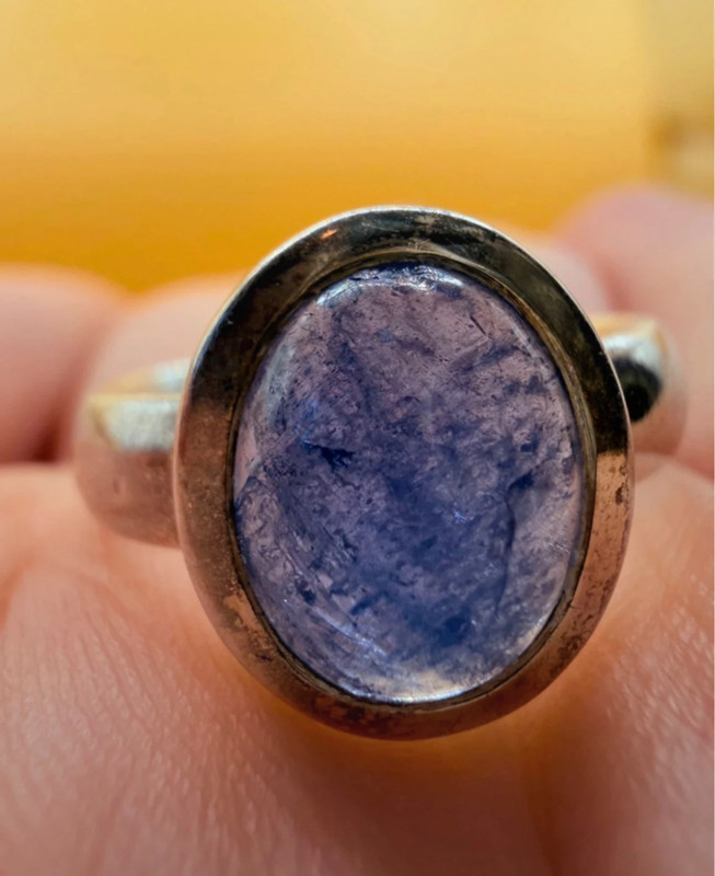 Natural amethyst vintage sterling silver ring, size K #147