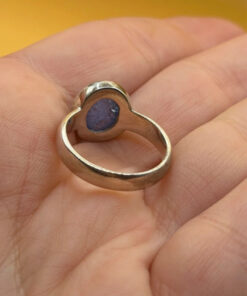 Natural amethyst vintage sterling silver ring, size K