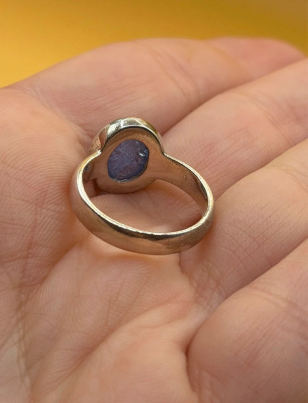 Natural amethyst vintage sterling silver ring, size K #147