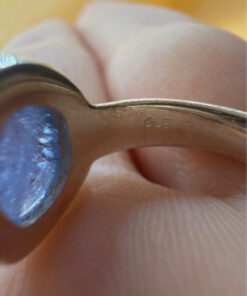 Natural amethyst vintage sterling silver ring, size K