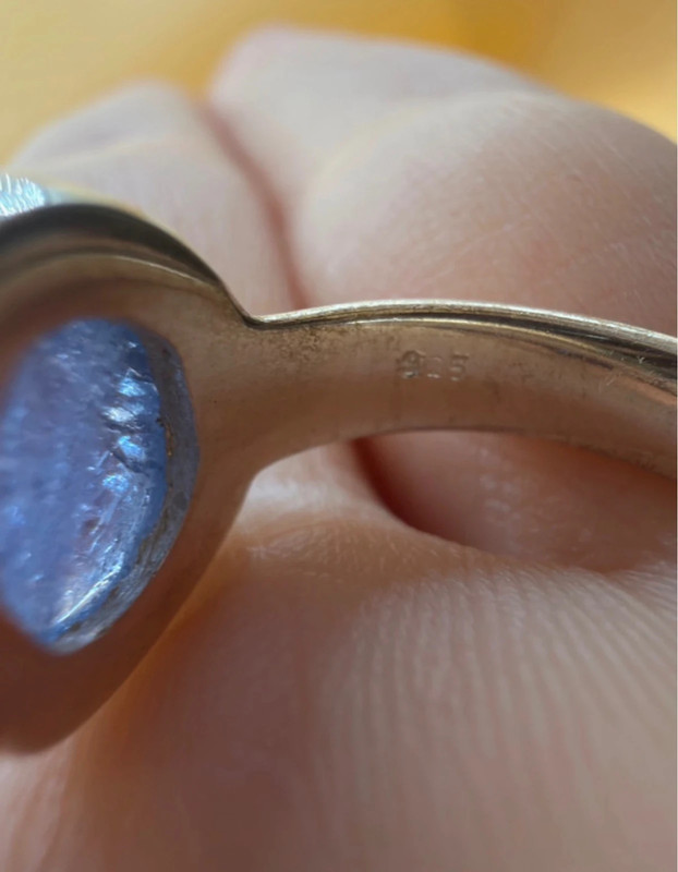 Natural amethyst vintage sterling silver ring, size K #147