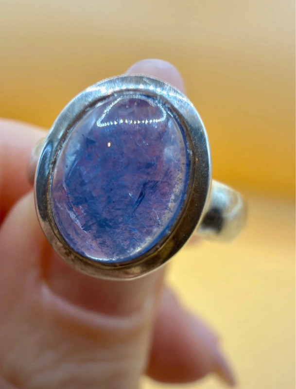 Natural amethyst vintage sterling silver ring, size K #147