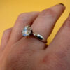 Sterling silver ring with sparkling CZ Uk size P#49