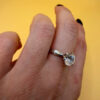 Sterling silver ring with sparkling CZ Uk size P#49