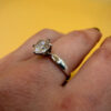 Sterling silver ring with sparkling CZ Uk size P#49